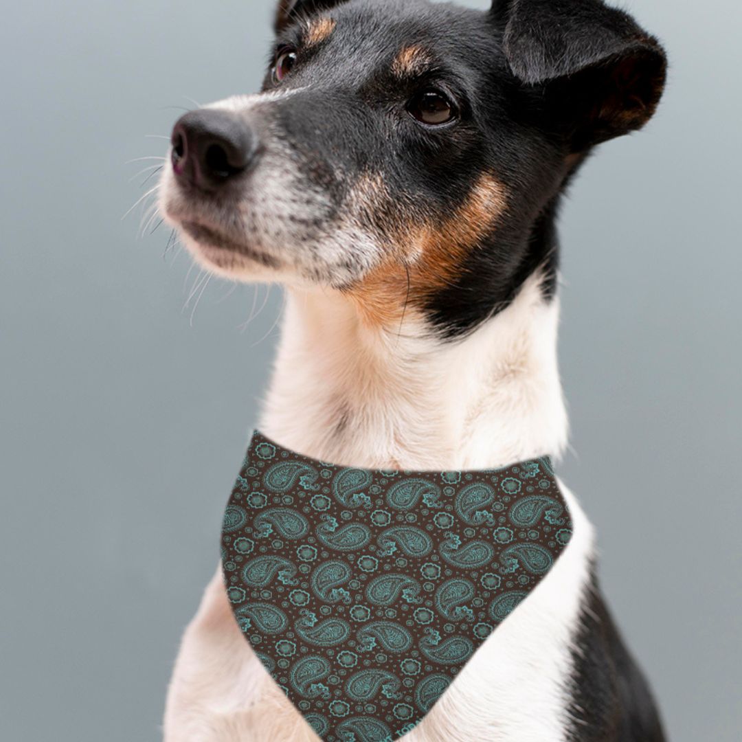 Bandana para perro paisley marrón - Imagen 2
