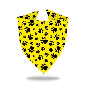 Bandana para perro Huellas Amarilla