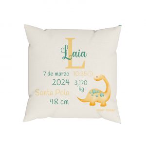 Cojín de Nacimiento - Dinosaurio Amarillo