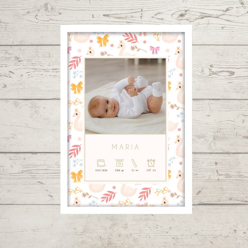 Lámina de Nacimiento con Foto - Swan