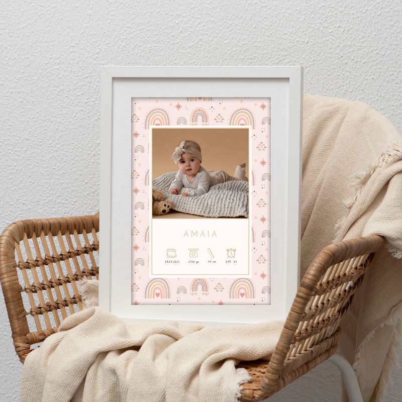 Lámina de Nacimiento con Foto - Rainbow - Imagen 2